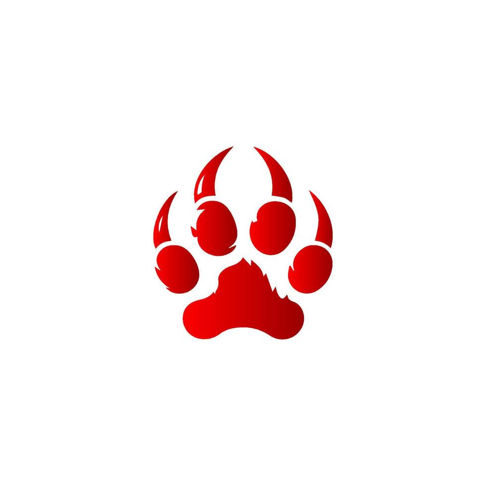 A red paw print on a white background vector