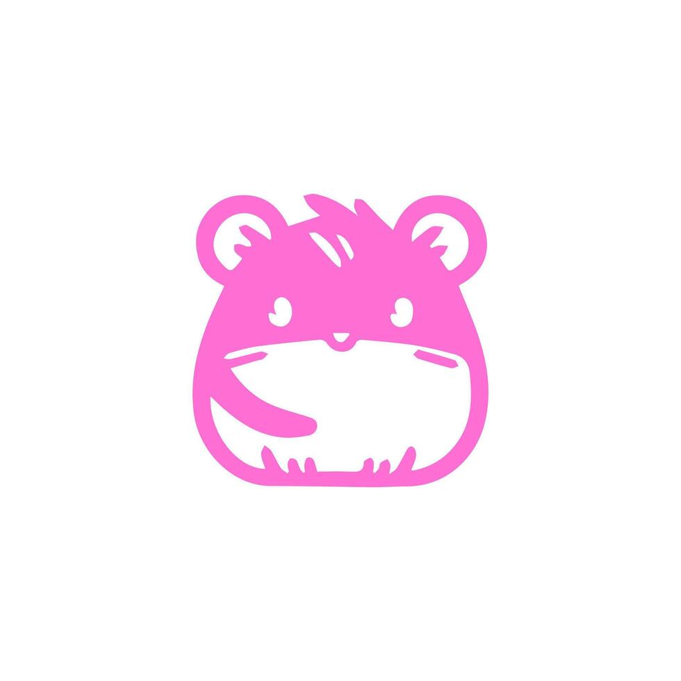 A pink hamster is sitting on a white background vector