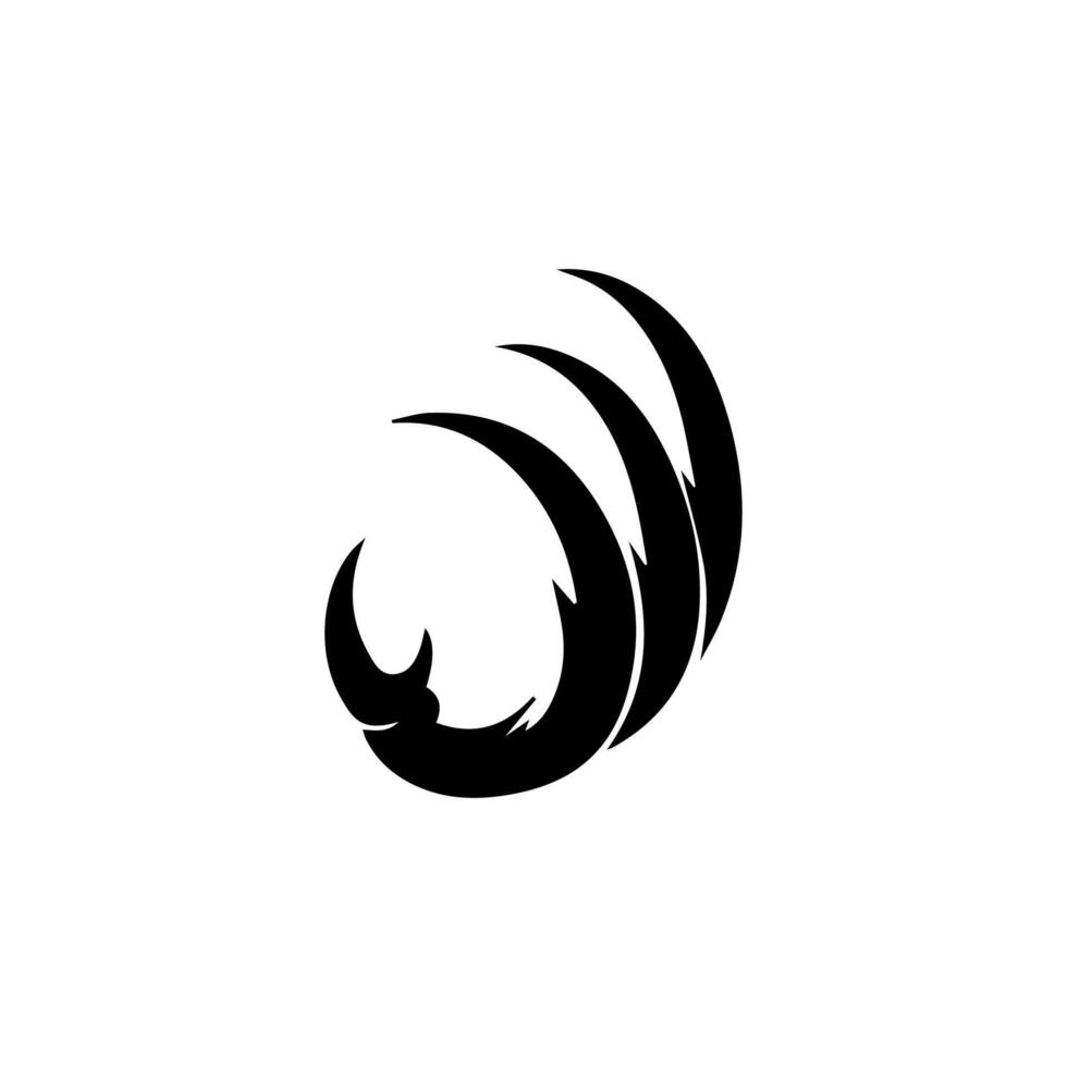 A black and white logo of a bird with a long tail vector