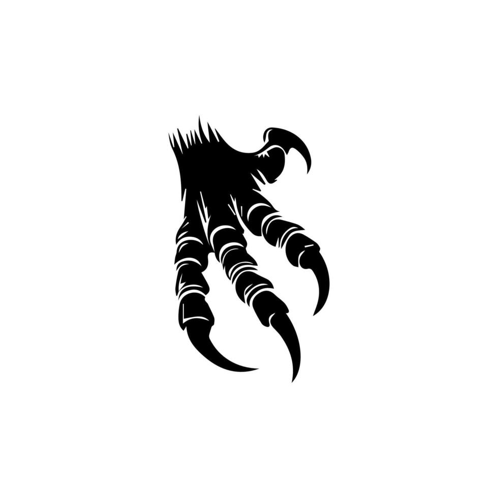 A black and white illustration of a claw hand vector