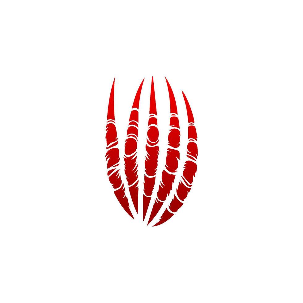 A red claw hand logo on a white background vector