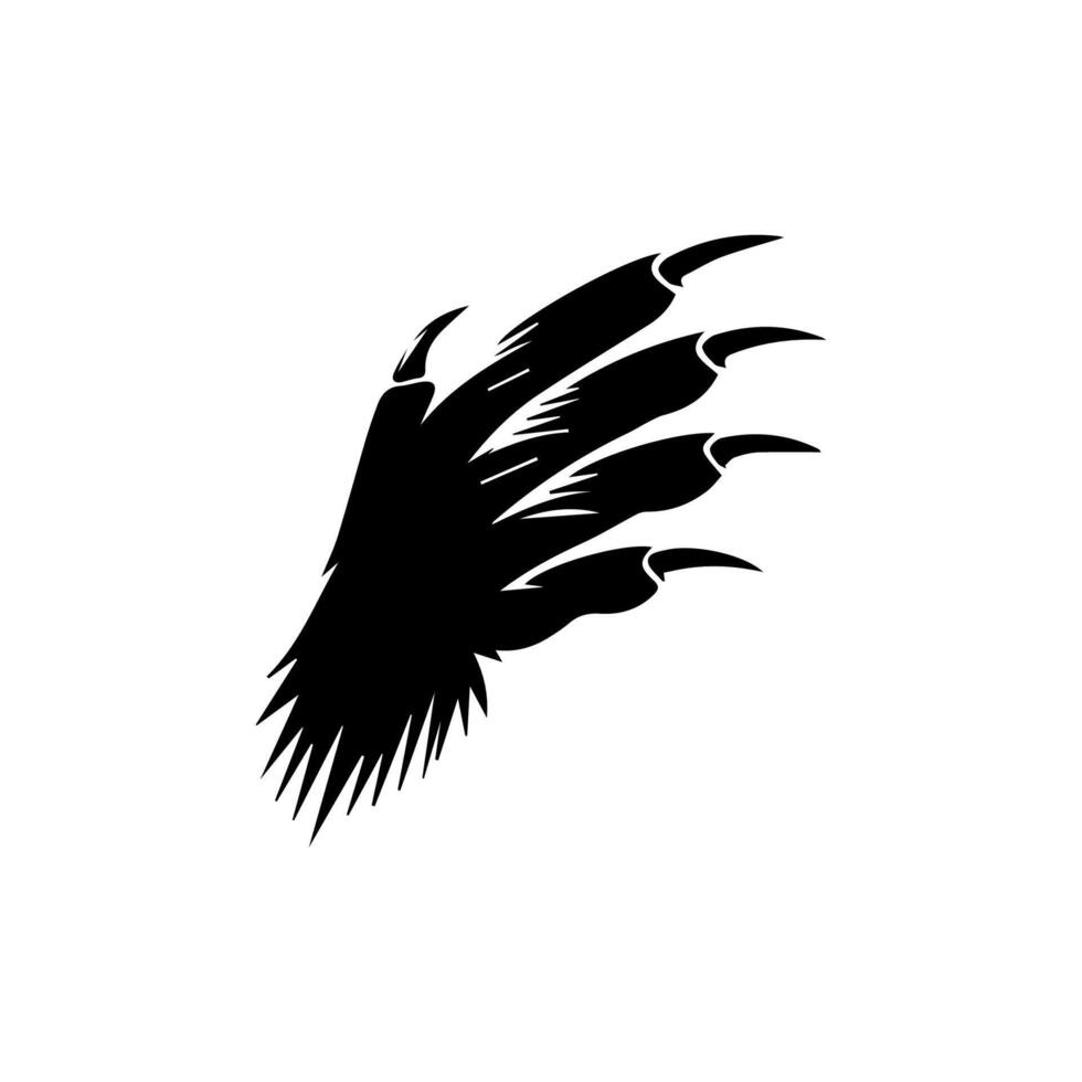 A black silhouette of a claw hand vector