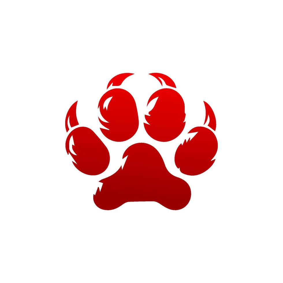 A red paw print on a white background vector