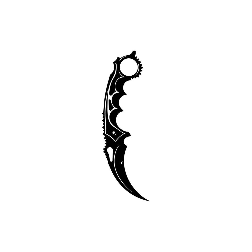 A black and white drawing of a knife vector