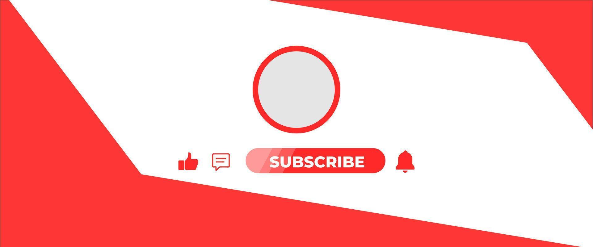 A red and white background with a button that says subscribe vector