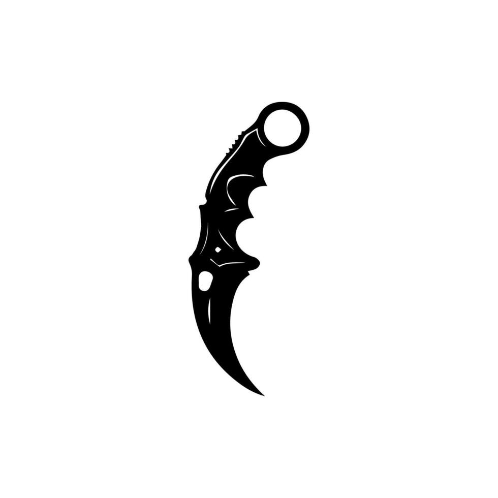 A black and white illustration of a knife vector