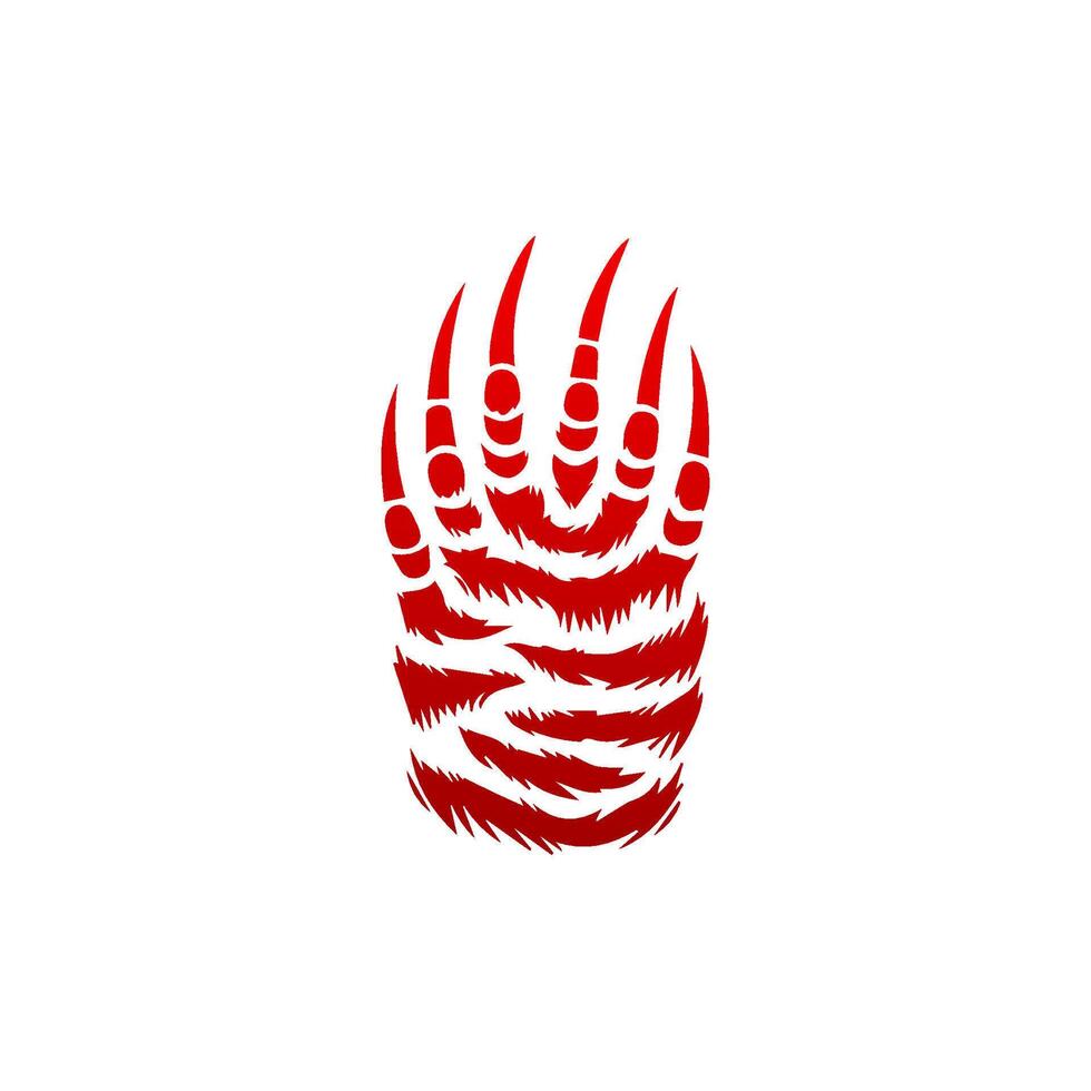A red tiger claw with a white background vector