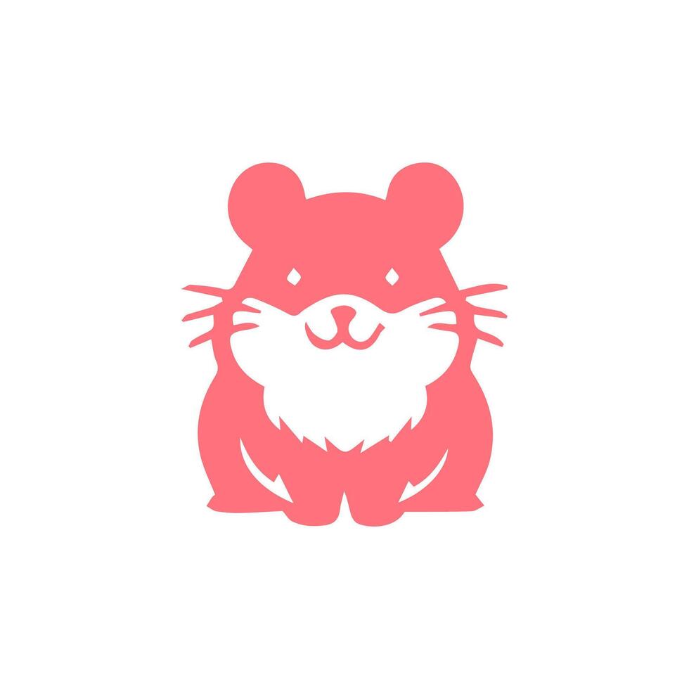 A pink hamster is sitting on a white background vector