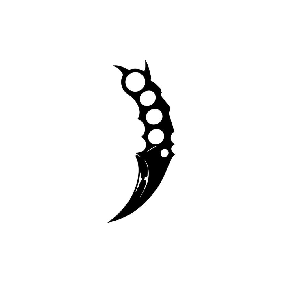 A black and white logo of a knife vector