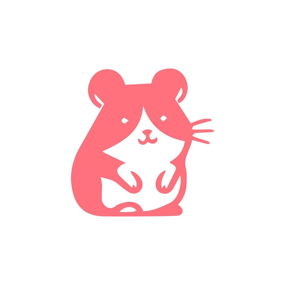A pink mouse with a white background vector