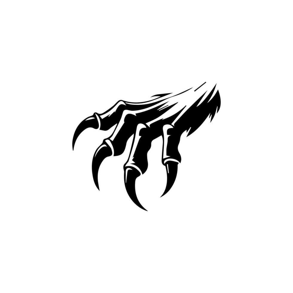 A black and white illustration of a claw hand vector