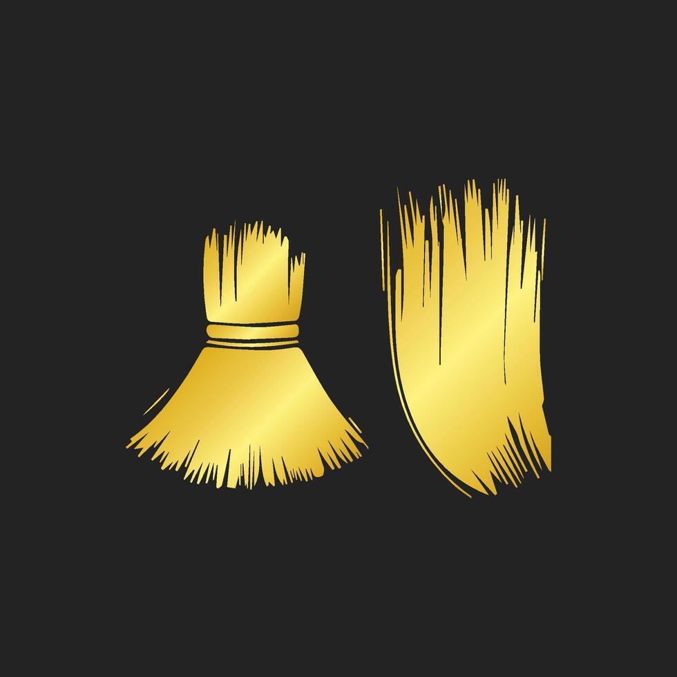 Two broomsticks on a black background vector