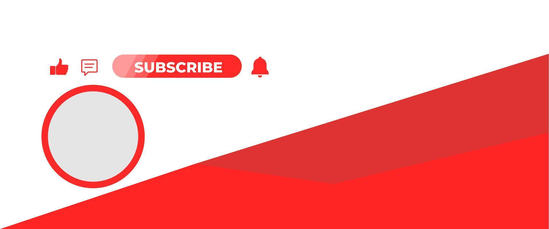 A red and white background with a red circle and a white button vector