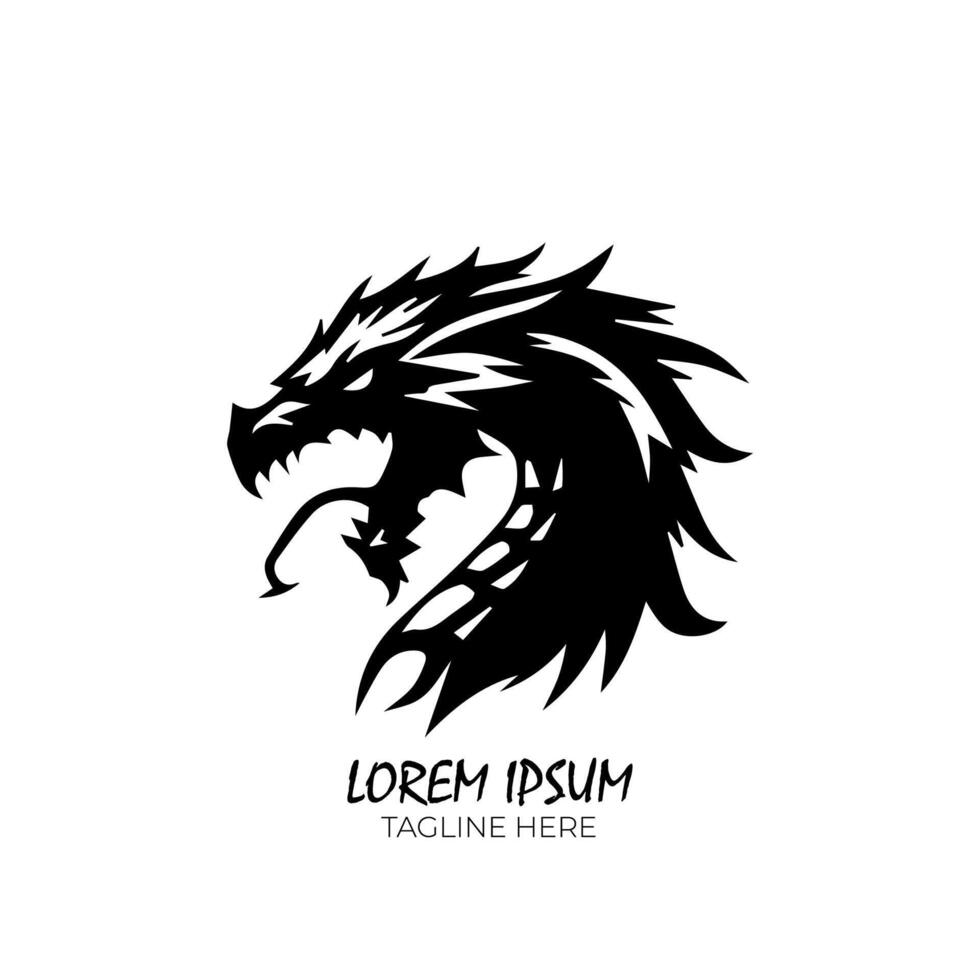 Dragon head logo design template vector