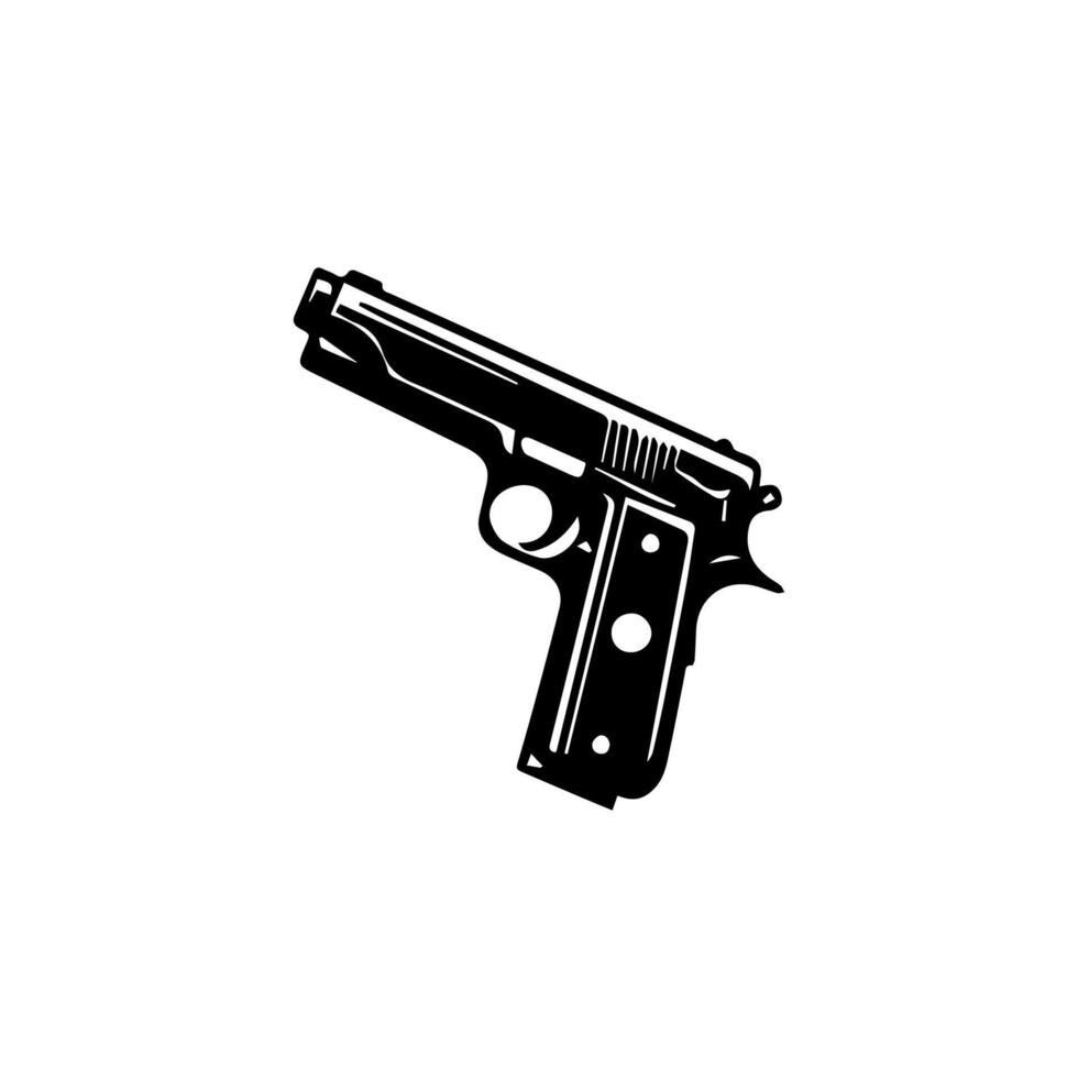 A black and white gun icon on a white background vector