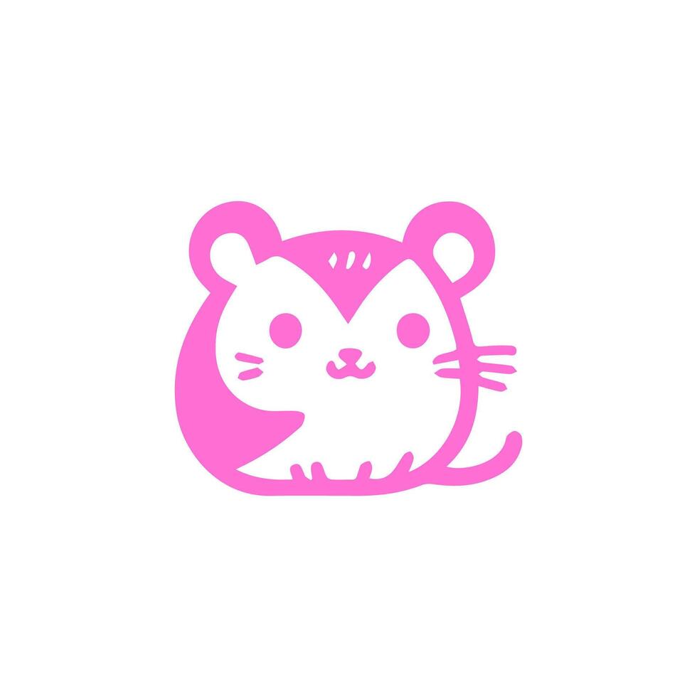 A pink mouse with a white background vector