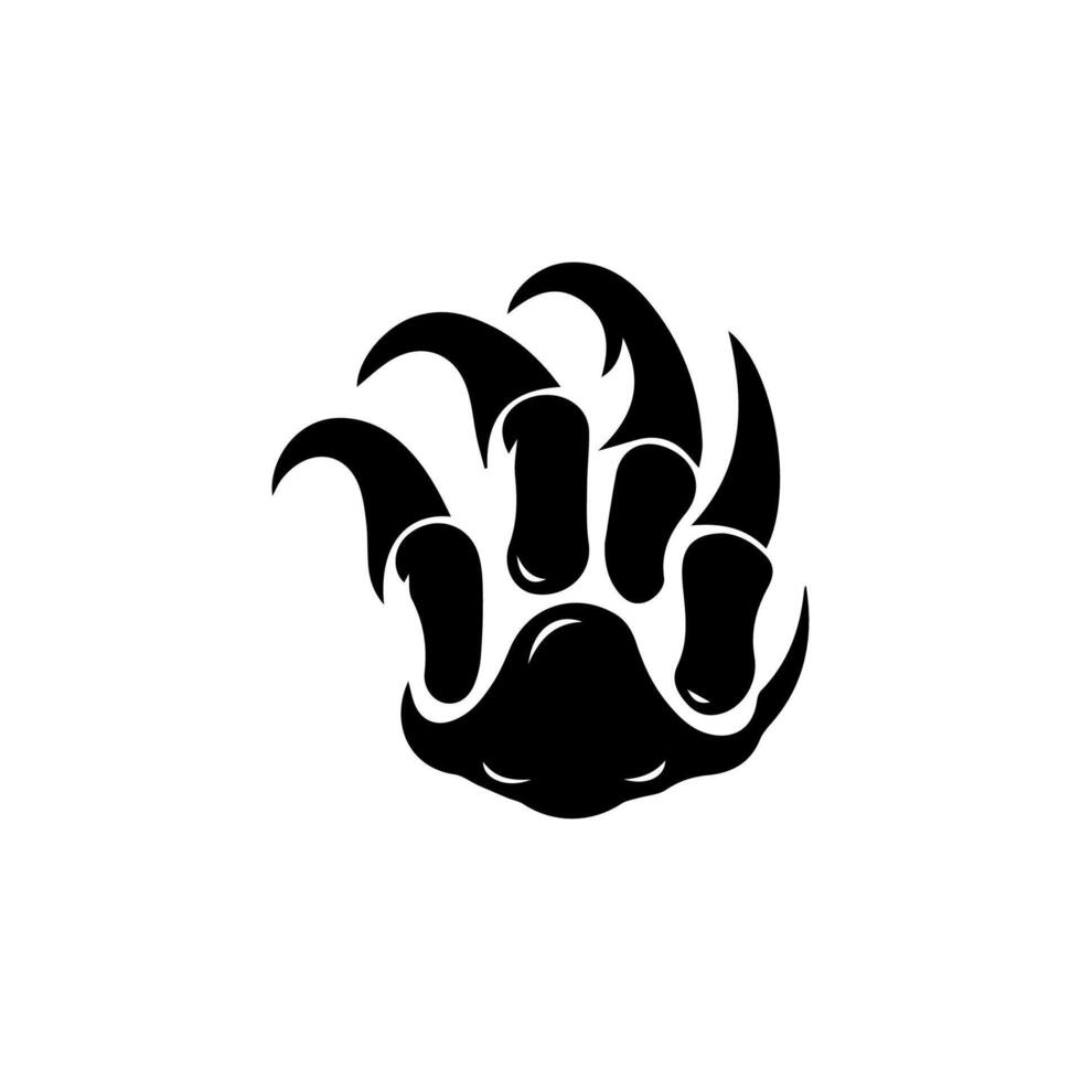 A black bear paw logo on a white background vector