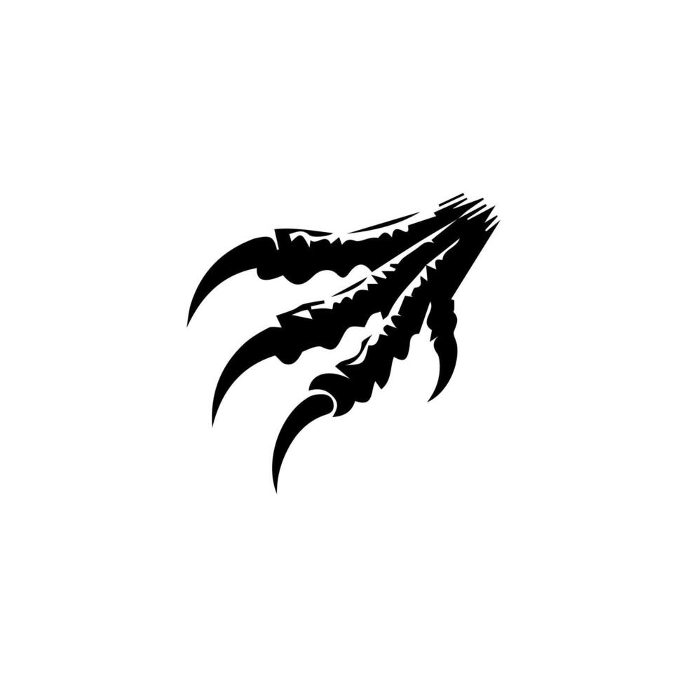 A black and white illustration of a claw vector