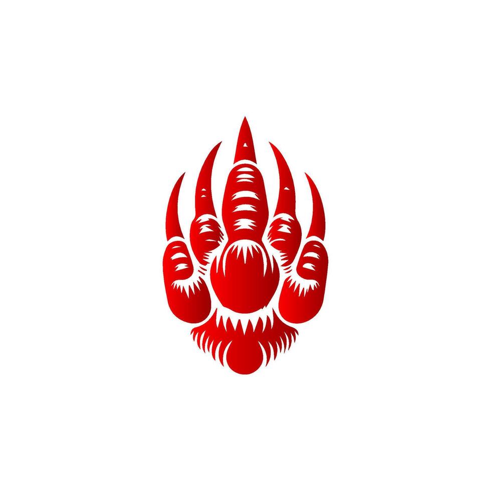 A red claw hand with a white background vector