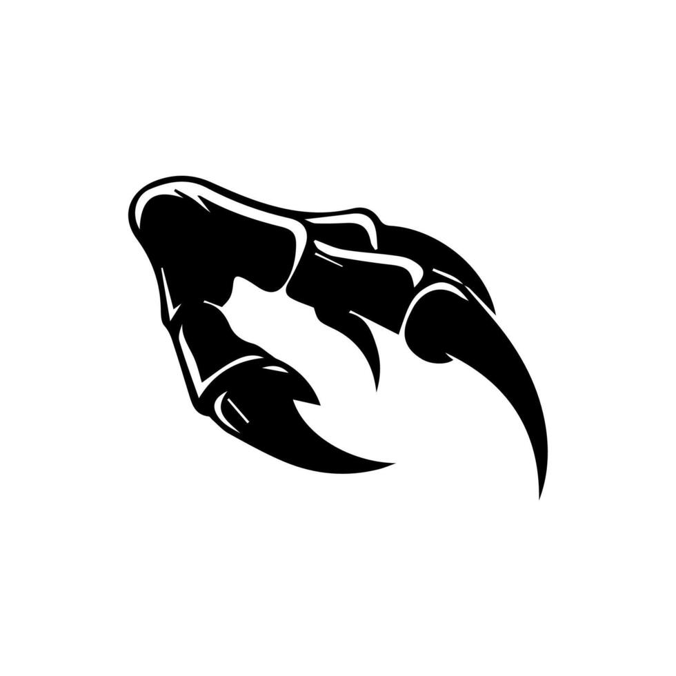 A black and white illustration of a claw hand vector