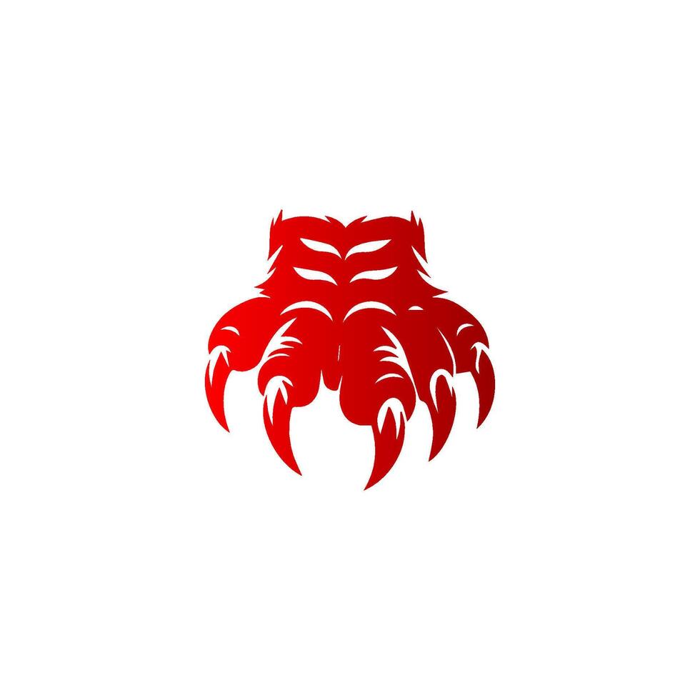 A red claw logo on a white background vector