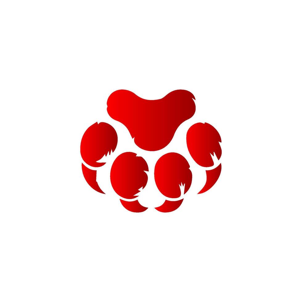 A paw print logo with red paw prints vector