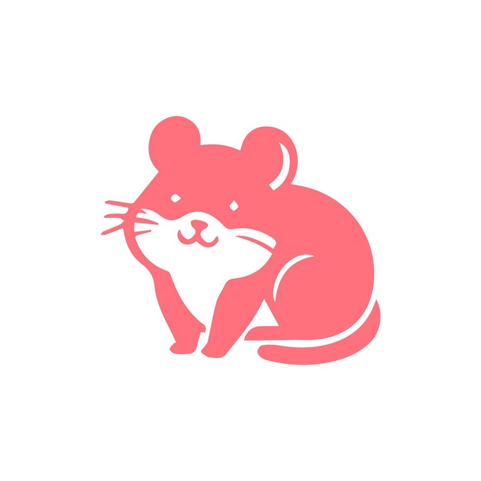 A pink mouse with a white background vector
