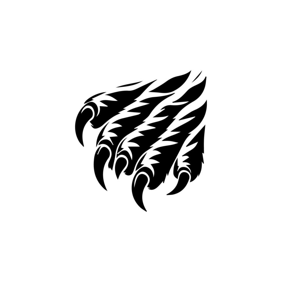 A black and white logo of a claw vector