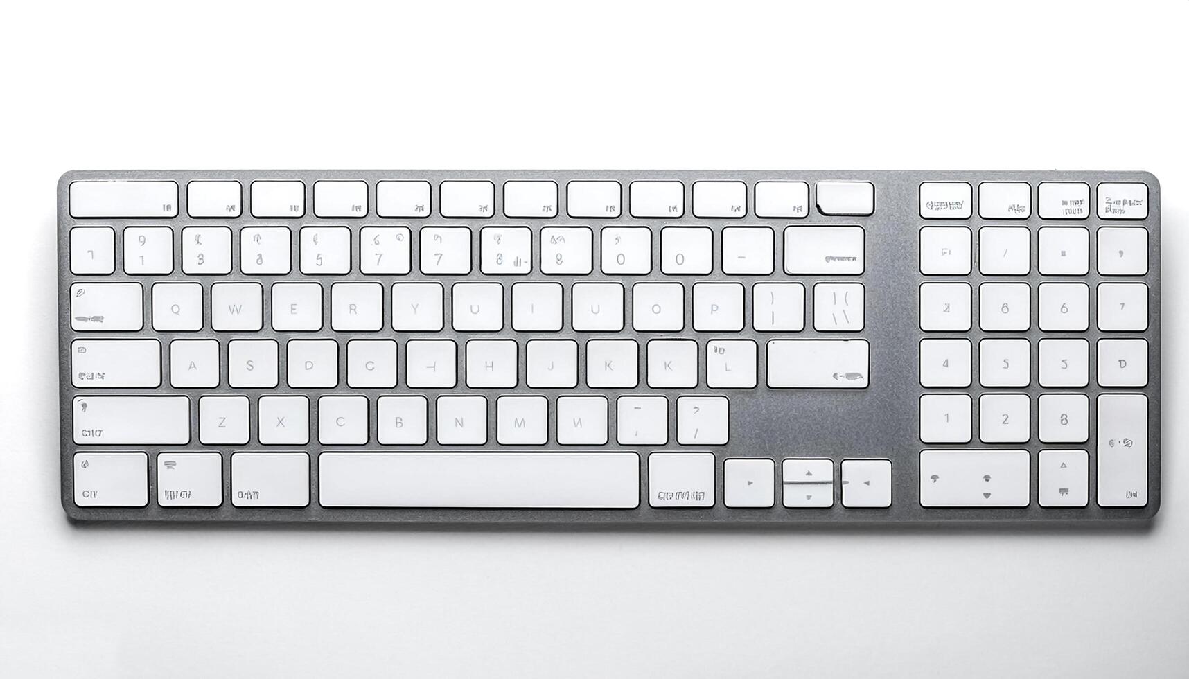 computer keyboard isolated on white background photo