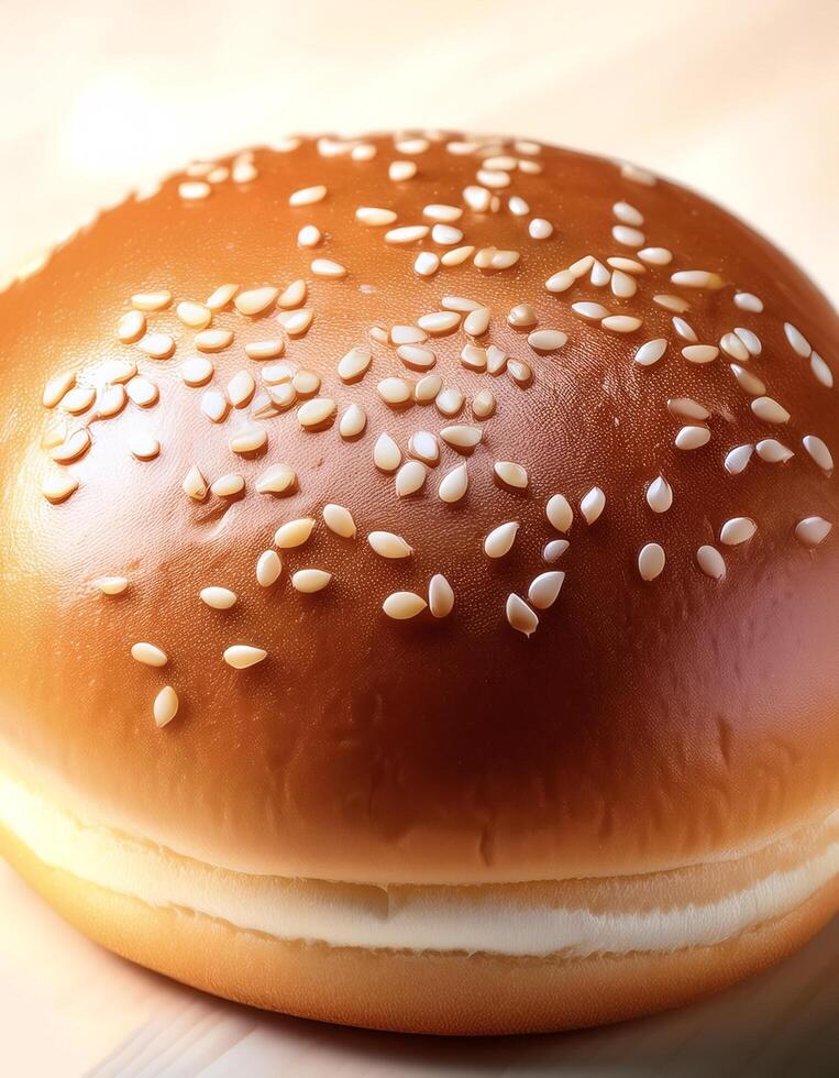 shot of a hamburger bread bun isolated photo