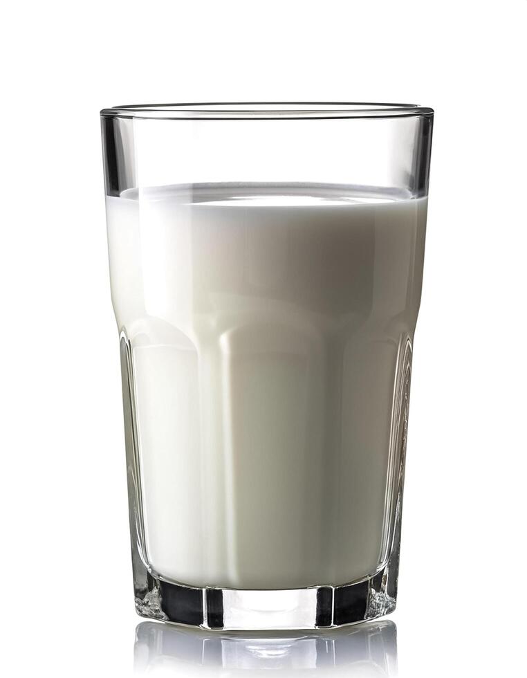 glass of milk isolated on white background photo