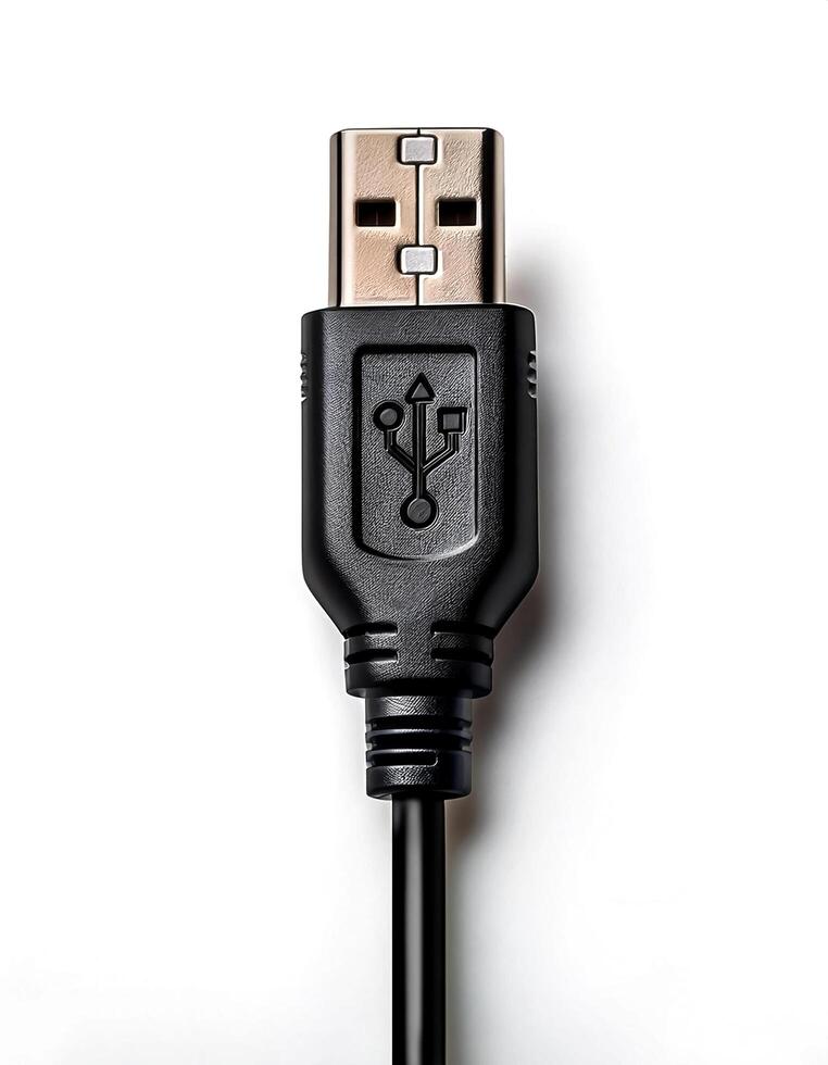 USB cable isolated on white background photo