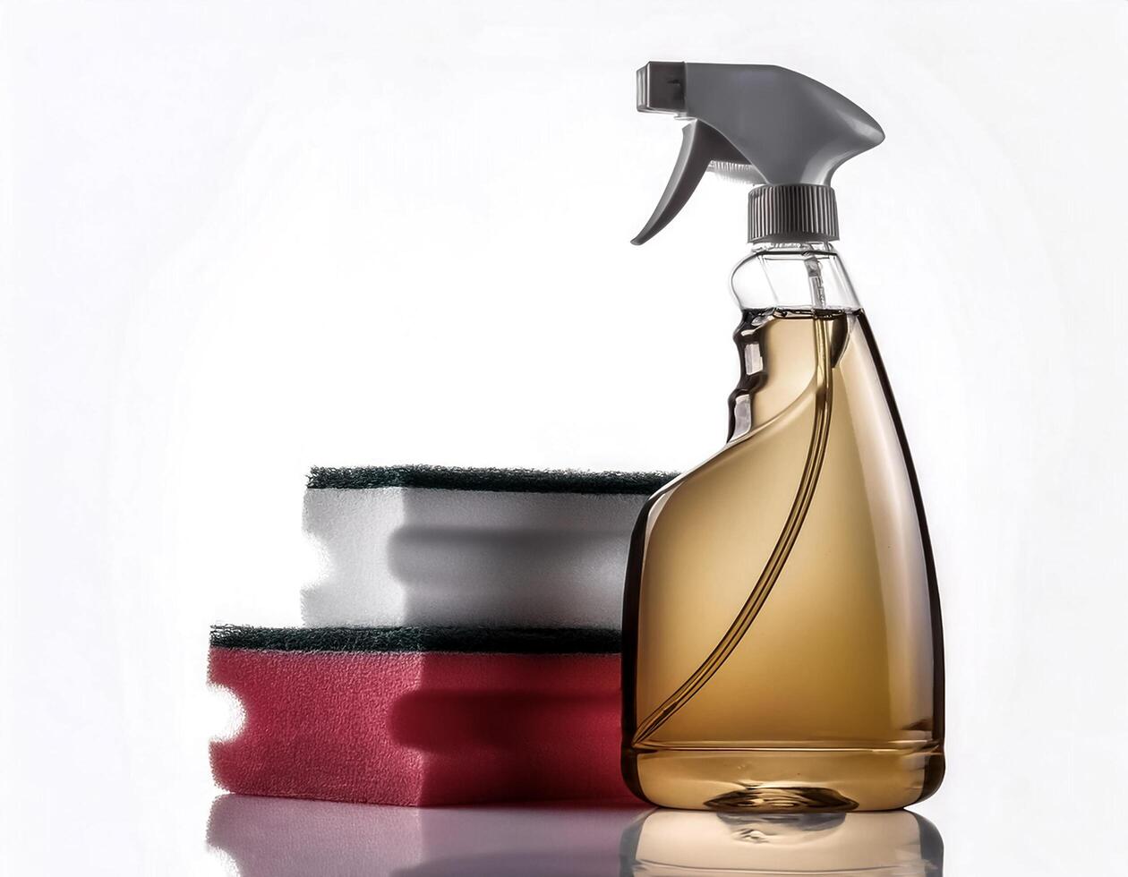 cleaning spray bottle isolated on white background photo