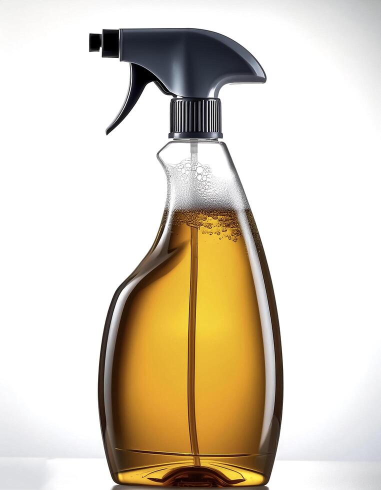cleaning spray bottle isolated on white background photo