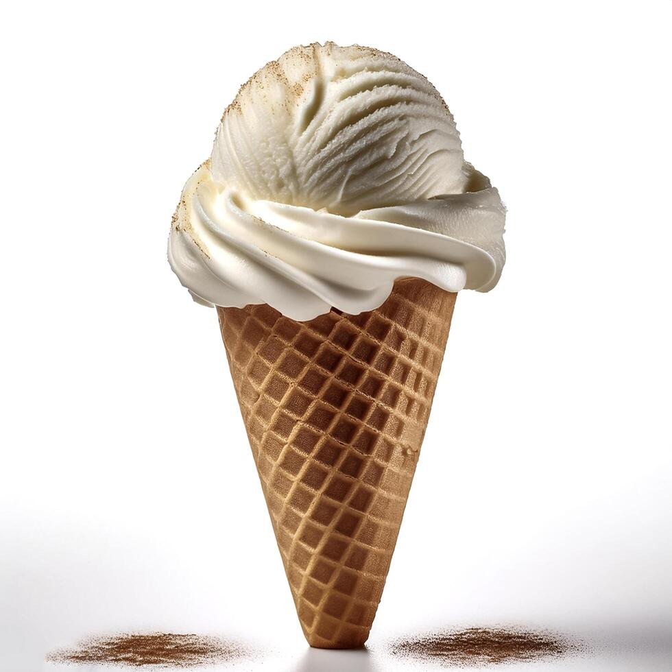 ice cream cone isolated on white background photo