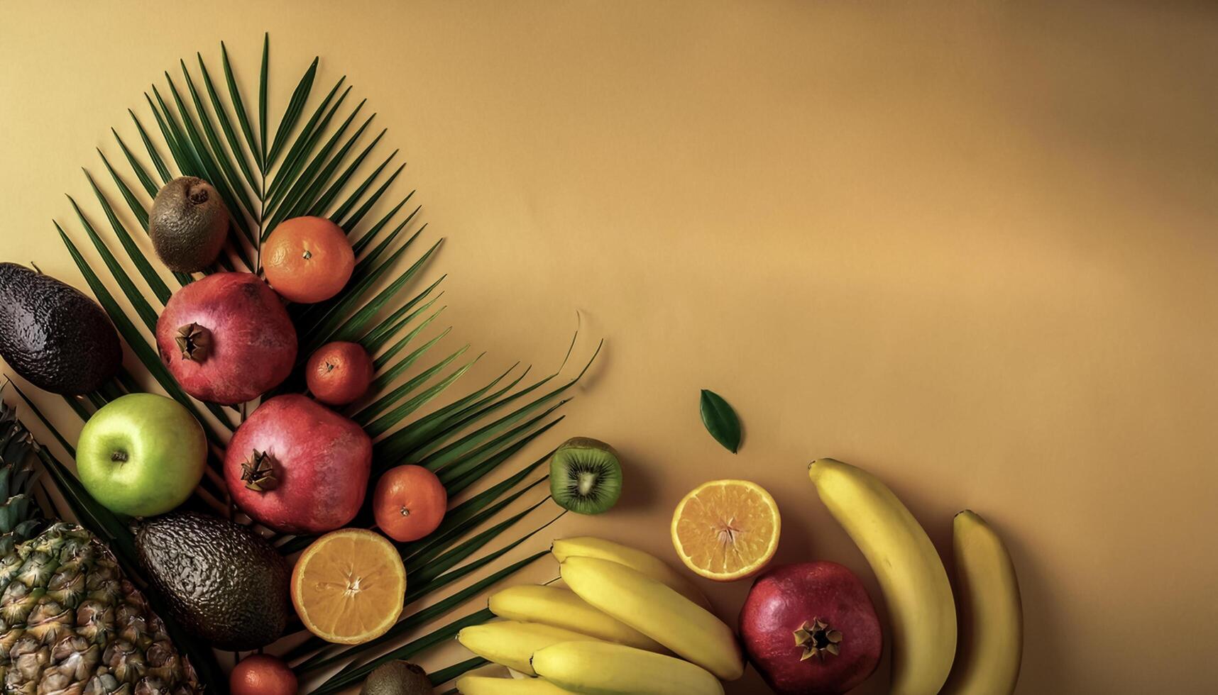 Pile, Ripe and juicy sweet fruits. Halves food summer background photo