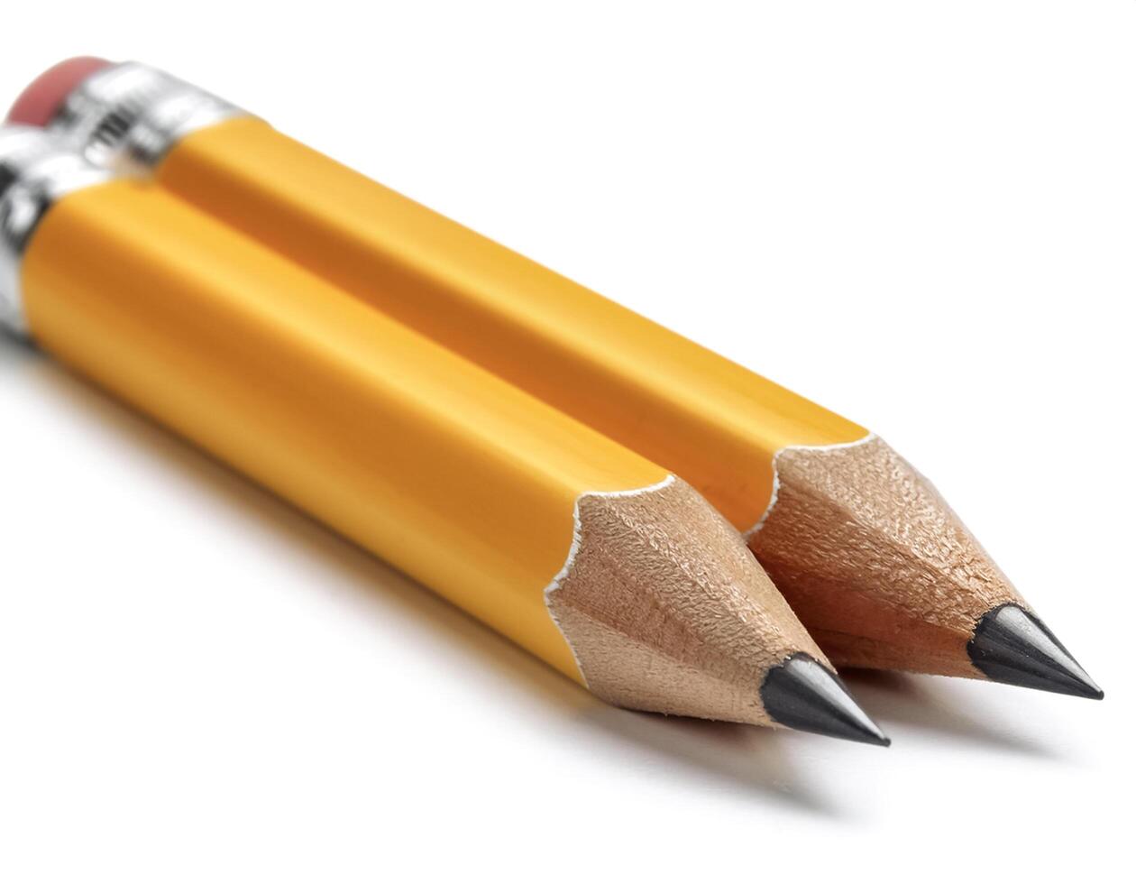 Yellow Pencil isolated on white background photo