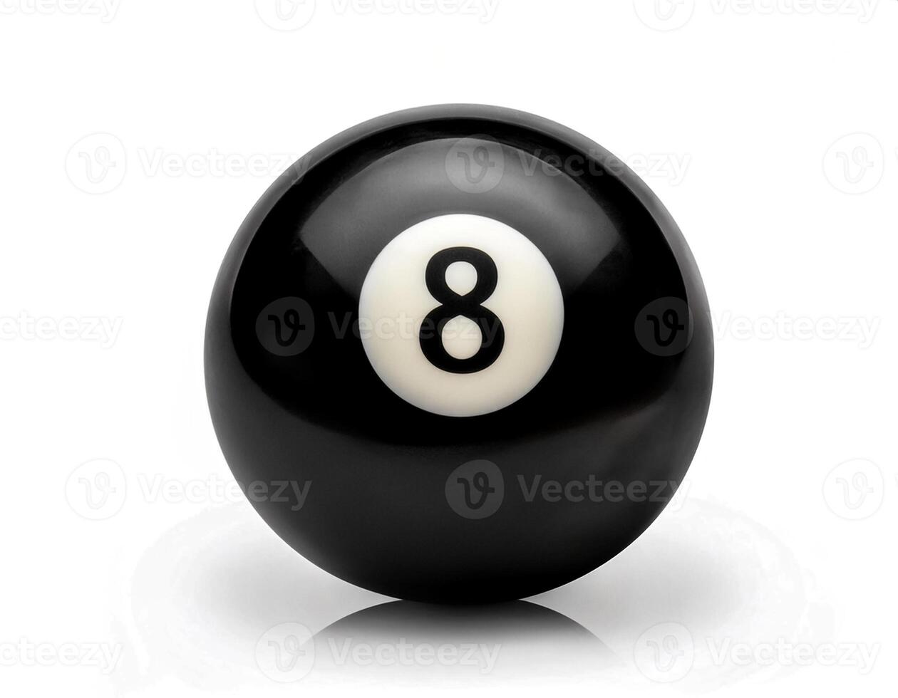 number 8 eight ball, the black ball, used in pool billiard games and is the last one to be sunk to win the game photo