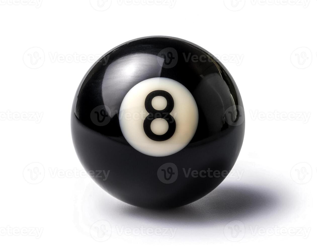 number 8 eight ball, the black ball, used in pool billiard games and is the last one to be sunk to win the game photo