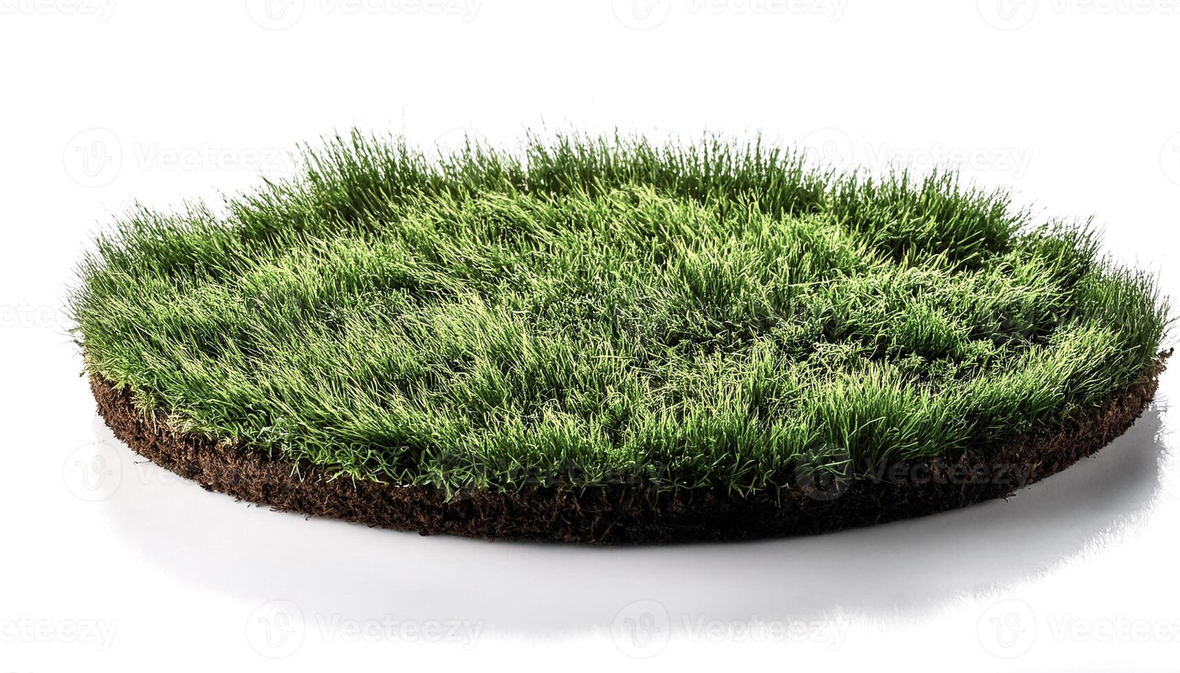 flat lay, top of views of patch of grass isolated on white background photo