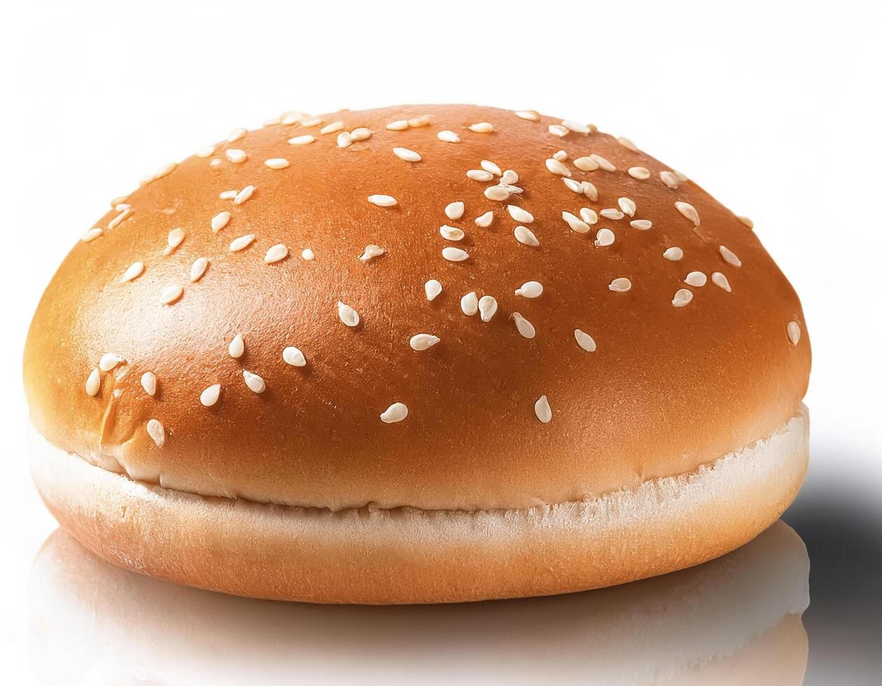 shot of a hamburger bread bun isolated photo