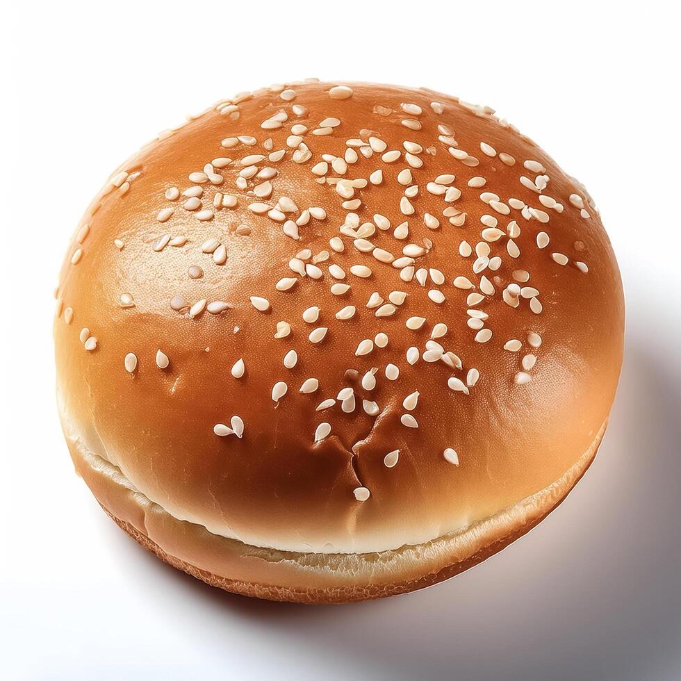 shot of a hamburger bread bun isolated photo