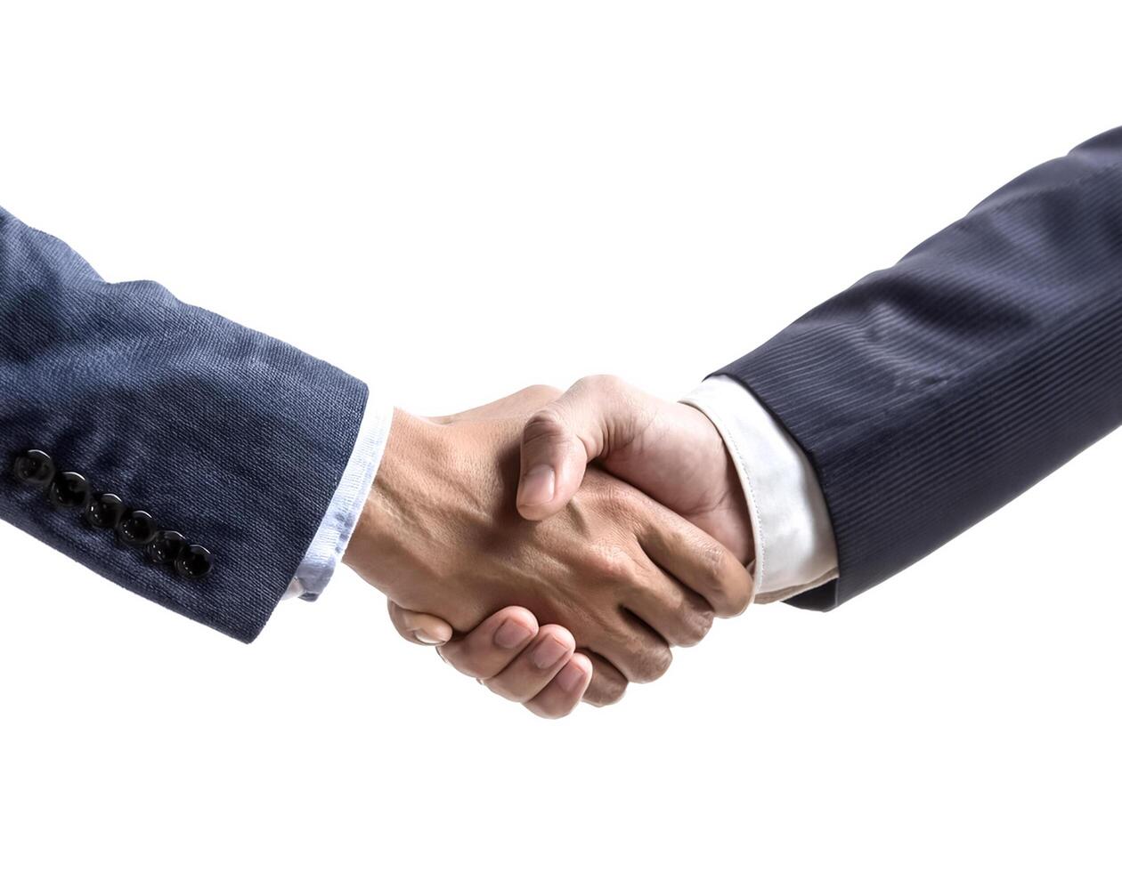 handshake for teamwork of business merger and acquisition photo