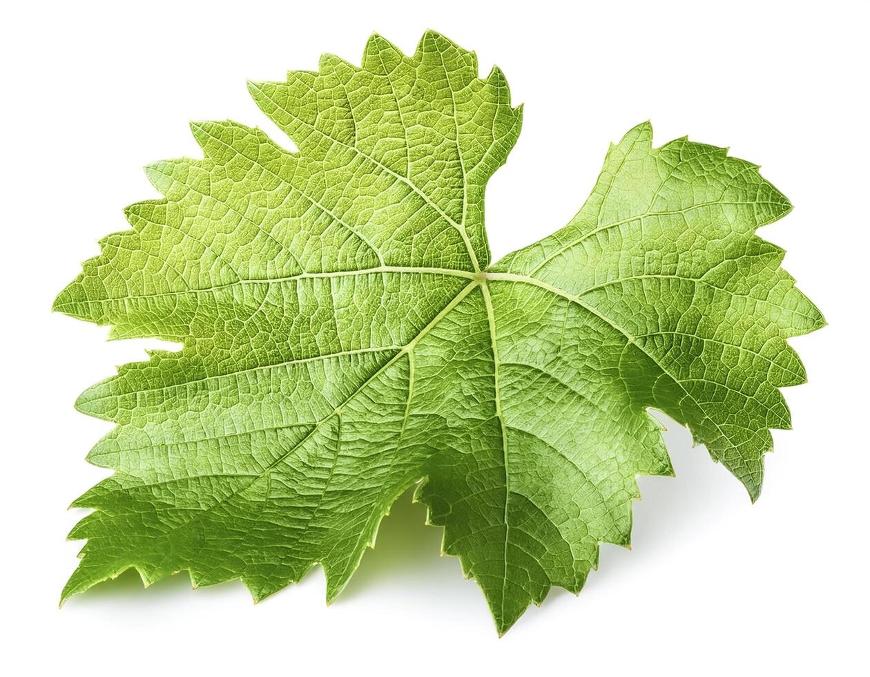 Fresh young vine leaf isolated on white background photo
