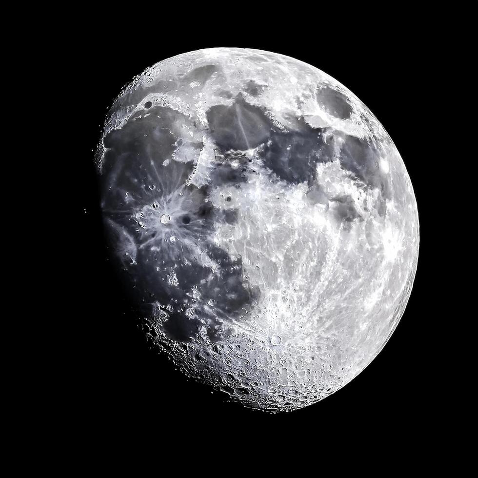 Closeup shot of the moon isolated on a black background photo