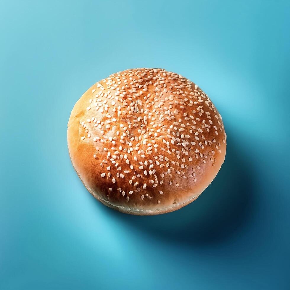 shot of a hamburger bread bun isolated photo