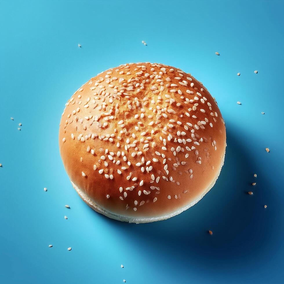 shot of a hamburger bread bun isolated photo