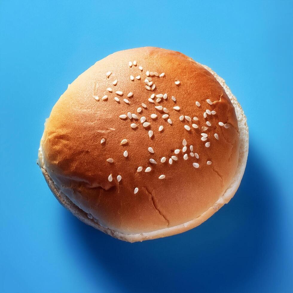 shot of a hamburger bread bun isolated photo