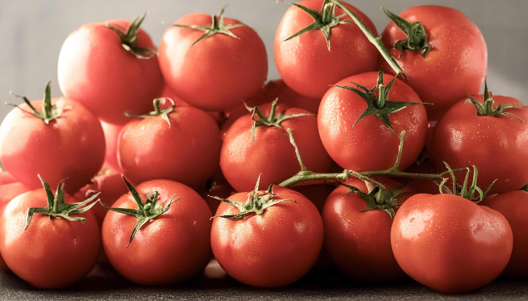 Creative food concept of Tomatos. Close up a pile of Tomatos photo