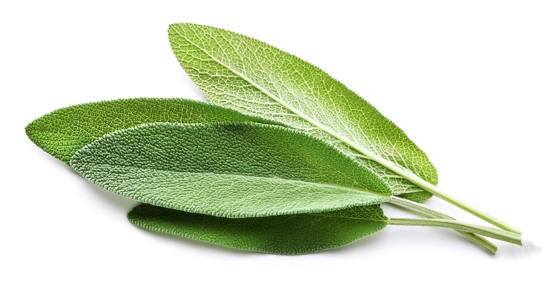 Fresh sage leaves isolated on white background photo